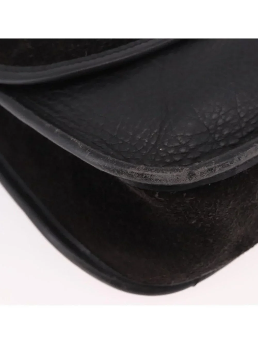 Authentic Coach Shoulder Bag Suede Black Gold